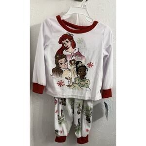 Disney Princess Holiday Pajama Set Size 3T NWT Christmas Fleece Soft